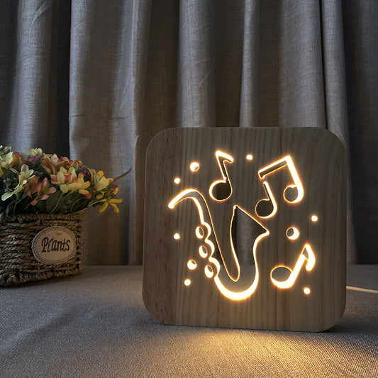 Music Note 3D LED Lamp – USB Night Light for Bedroom Decor