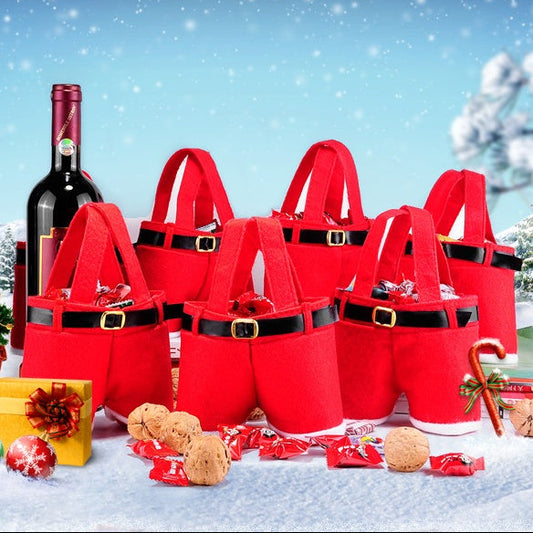 Christmas Red Gift Bag Candy Bag Holiday Wedding Party Favor Bag Festive Packaging Sack