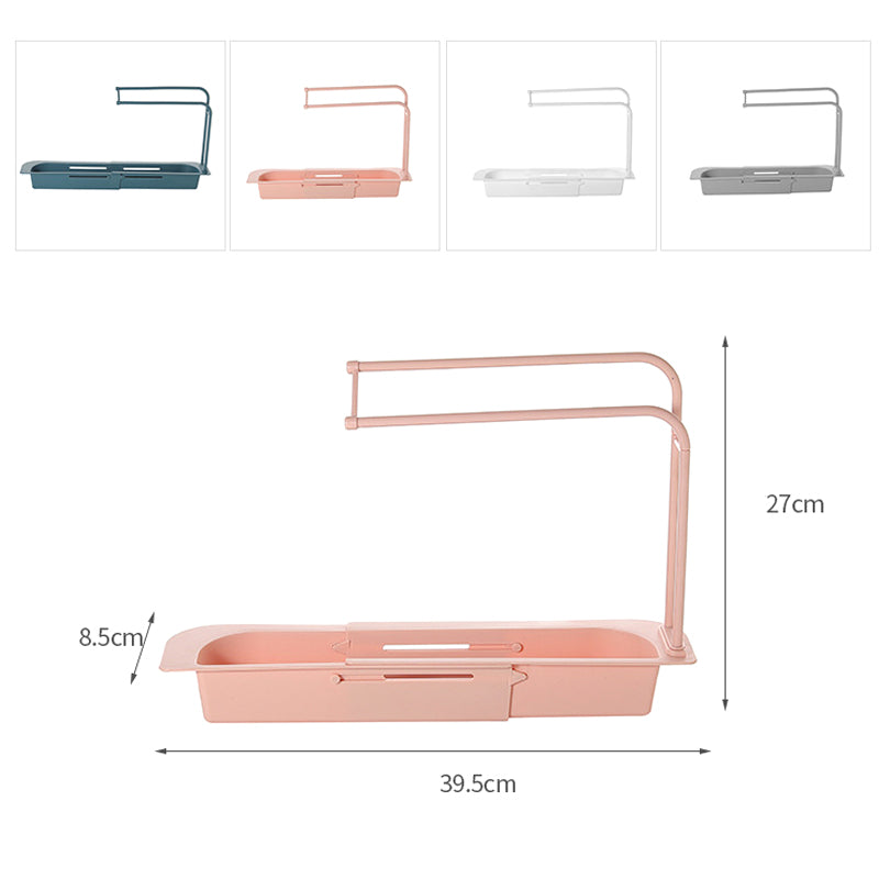 Space-Saving Sink Rack Holder – Telescopic Adjustable Kitchen Storage Organizer for Cleaning Supplies