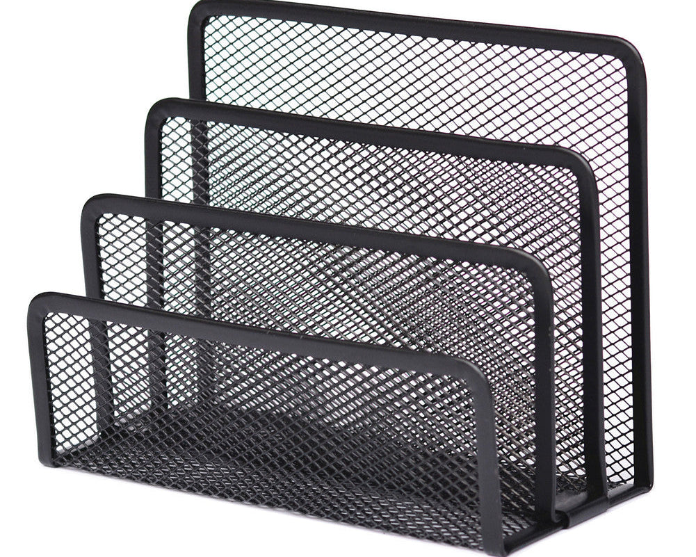 Book & File Desk Organizer – Mesh Metal Shelf for Office, Study, Home