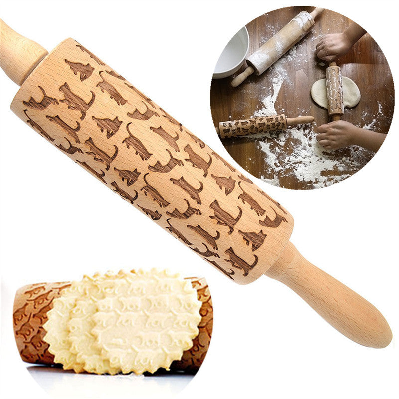 Make Festive Cookies with Christmas Embossed Rolling Pin