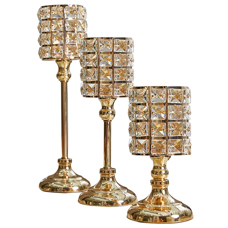 Elegant Candlelight Dinner Decor Golden Candle – Romantic Home Table Centerpiece Lighting