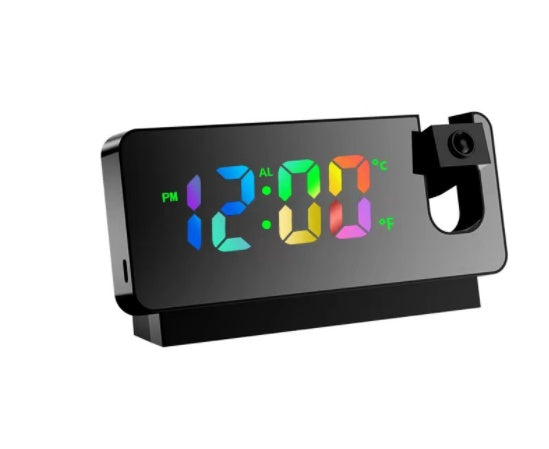 Smart LED Projection Alarm Clock – Mirror Display Digital Clock for Bedroom