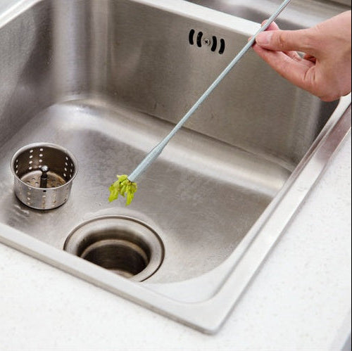 Household 60CM Drain Unclogger – Kitchen Sink Hair Catcher & Sewer Cleaning Rod Tool