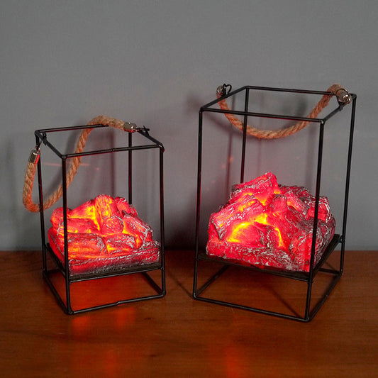 LED Flame Effect Fireplace Light – Portable Home Decor Lamp for Christmas, Halloween & Winter Atmosphere