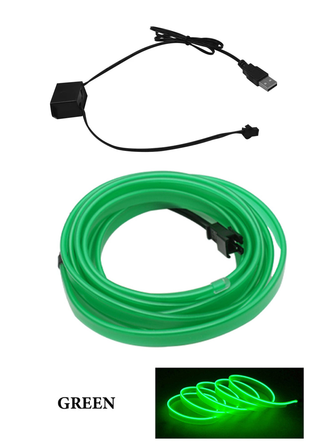 LED Car Interior Ambient Lighting Strip – USB Mood Light Decoration for Dashboard & Doors
