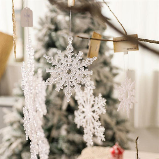 Christmas Acrylic Snowflake Pendant – Transparent Tree Ornament