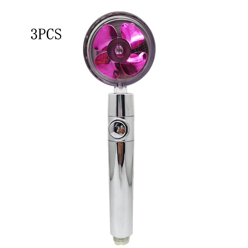 Strong Pressure Shower Head – Turbo Propeller Water Saving Handheld Spray