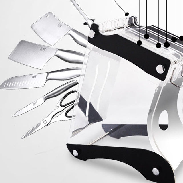 Transparent Acrylic Knife Holder Stand – Stylish Kitchen Organization Rack