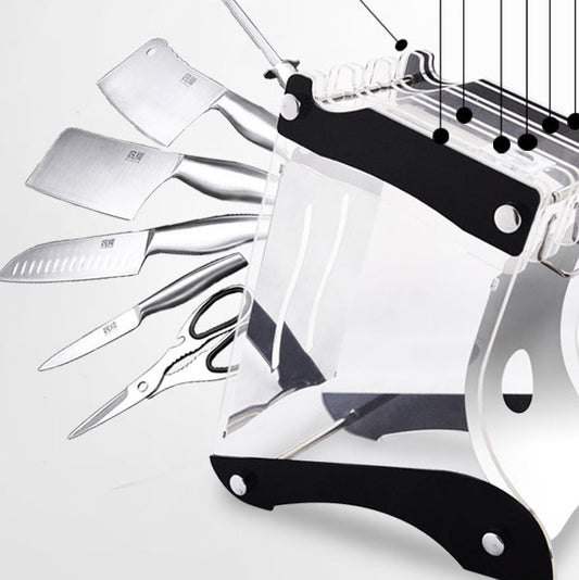Transparent Acrylic Knife Holder Stand – Stylish Kitchen Organization Rack