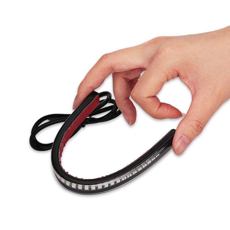 Motorcycle LED Tail Brake Light Strip – Universal Flexible 48 SMD Turn Signal License Plate Light