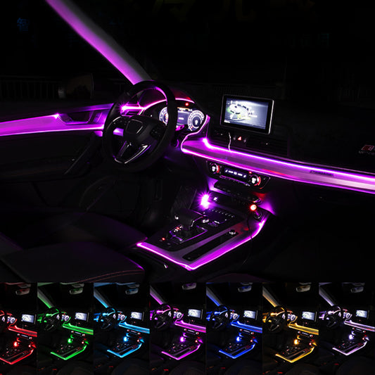 Car Fiber Optic Ambient Light Kit – RGB LED Interior Lights with App & Music Sync Control