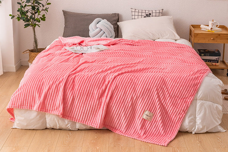 Cozy Milk Fleece Blanket – Breathable Soft Throw for Sofa, Office & Travel