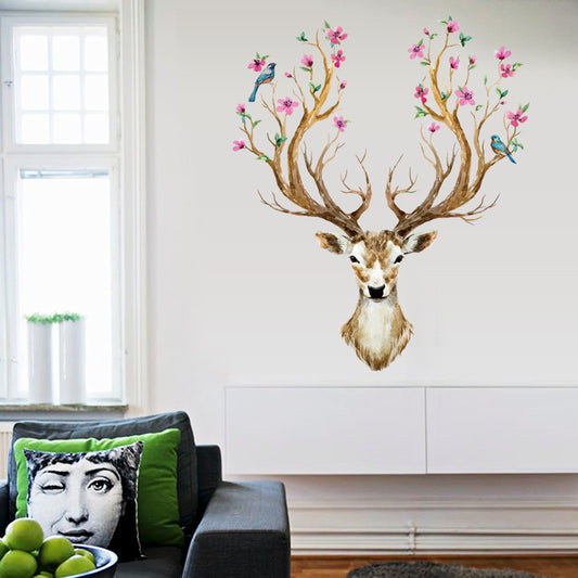 Sika Deer Wall Art Stickers – Decorative DIY Wall Decals for Bedroom & Living Room Interior