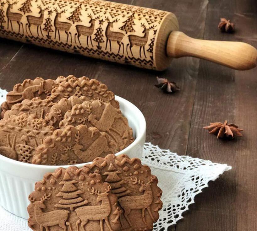 Make Festive Cookies with Christmas Embossed Rolling Pin