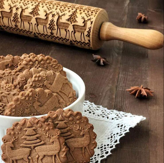 Make Festive Cookies with Christmas Embossed Rolling Pin