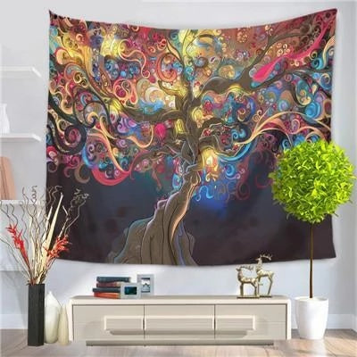 Boho Wall Hanging Tapestry – Home Background Tarpaulin for Cozy Bedroom & Living Space