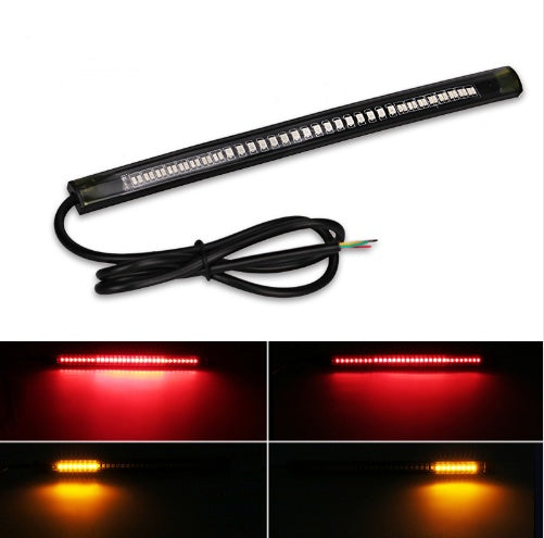 Motorcycle LED Tail Brake Light Strip – Universal Flexible 48 SMD Turn Signal License Plate Light