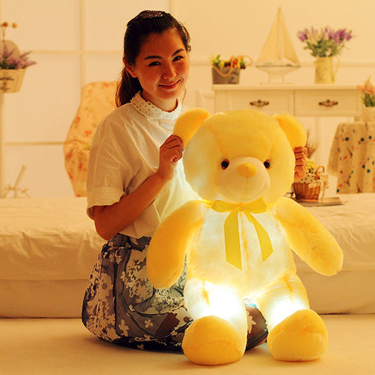 Glowing Teddy Bear Night Light Plush – LED Stuffed Toy Gift for Kids, Girls & Babies