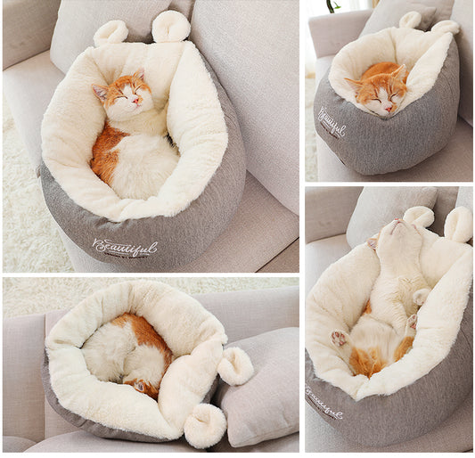 Warm Plush Dog Bed Sleeping Bag – Cozy Anti-Stress Pet Cushion