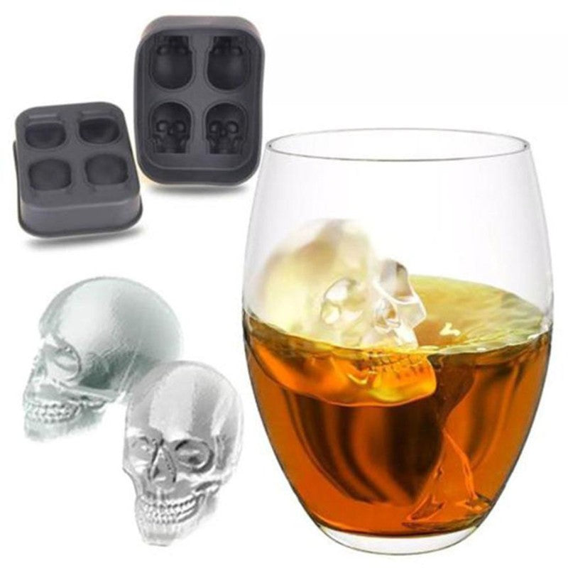 Halloween Skull Silicone Mold – 3D Ice Cube, Soap, Candle & Baking Chocolate Mould Tool