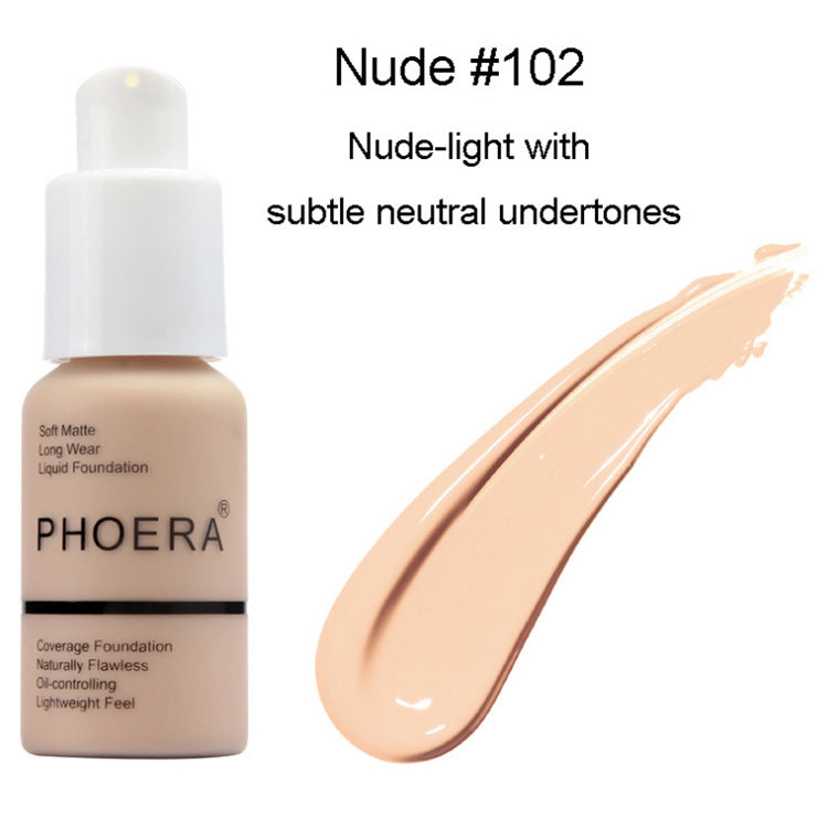 Natural Matte Full Coverage Foundation – Oil Control Concealer Cream for Smooth Skin