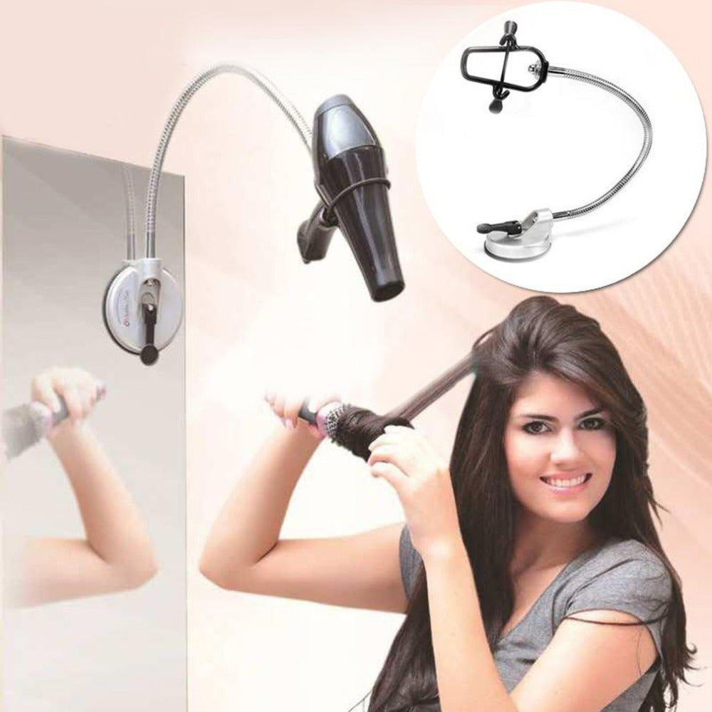 Space-Saving Hair Dryer Holder – 360° Rotating Lazy Stand for Easy Styling