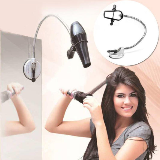 Space-Saving Hair Dryer Holder – 360° Rotating Lazy Stand for Easy Styling