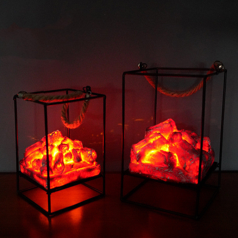 LED Flame Effect Fireplace Light – Portable Home Decor Lamp for Christmas, Halloween & Winter Atmosphere