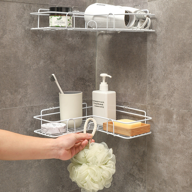 Corner Wall Shelf for Bathroom & Shower – Sleek Wrought Iron Storage Rack