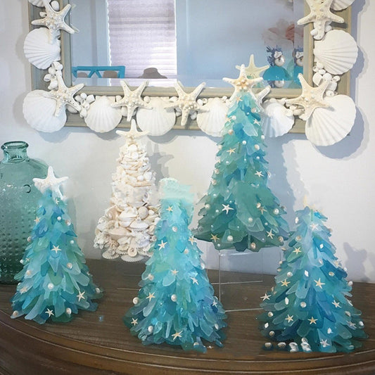 Modern Blue Glass Christmas Tree DIY Decoration Creative Holiday Home Festive Ornament