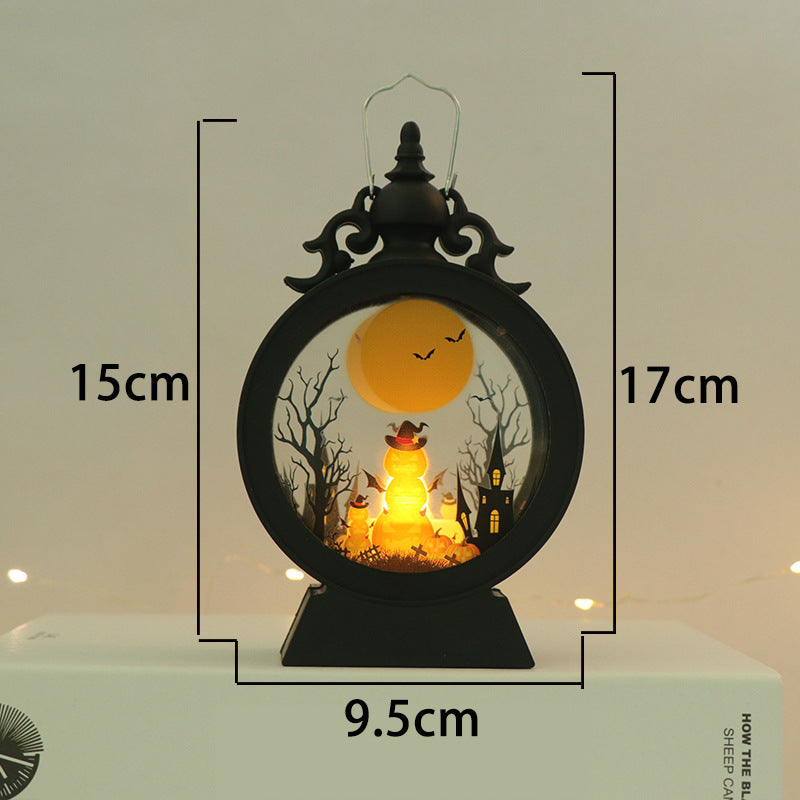 Retro Halloween Storm Lantern – Portable Candle Light for Indoor & Outdoor Decor