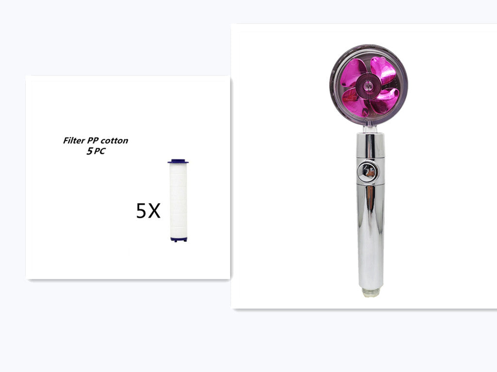 Strong Pressure Shower Head – Turbo Propeller Water Saving Handheld Spray