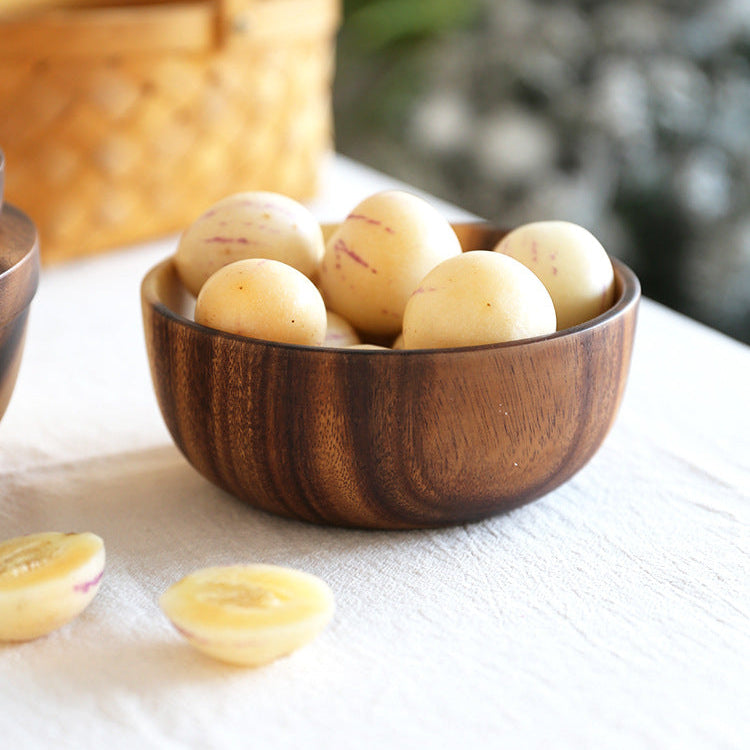Natural Kitchen Wooden Bowl – Sustainable Salad & Fruit Serving Dish