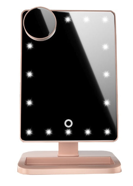 Touch Control LED Vanity Mirror with Bluetooth Speaker & Adjustable Lighting – Makeup Desk Mirror