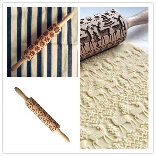 Make Festive Cookies with Christmas Embossed Rolling Pin