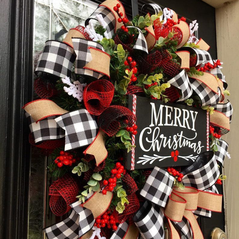 Christmas Garland Ribbon with Bows – Stylish Holiday Decor for Any Room