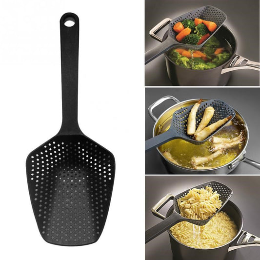 Heat-Resistant Nylon Scoop Colander – Kitchen Strainer Spoon for Cooking, Frying & Serving