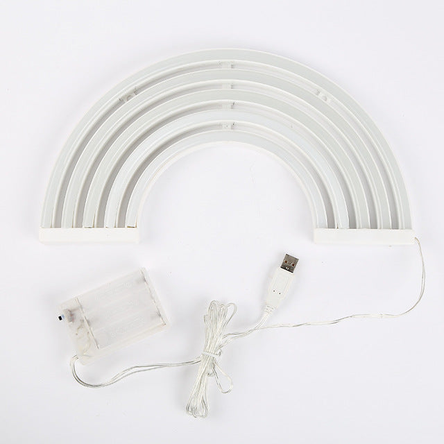 Rainbow LED Wall Hanging Light – Modern Neon Room Decor for Cozy Atmosphere