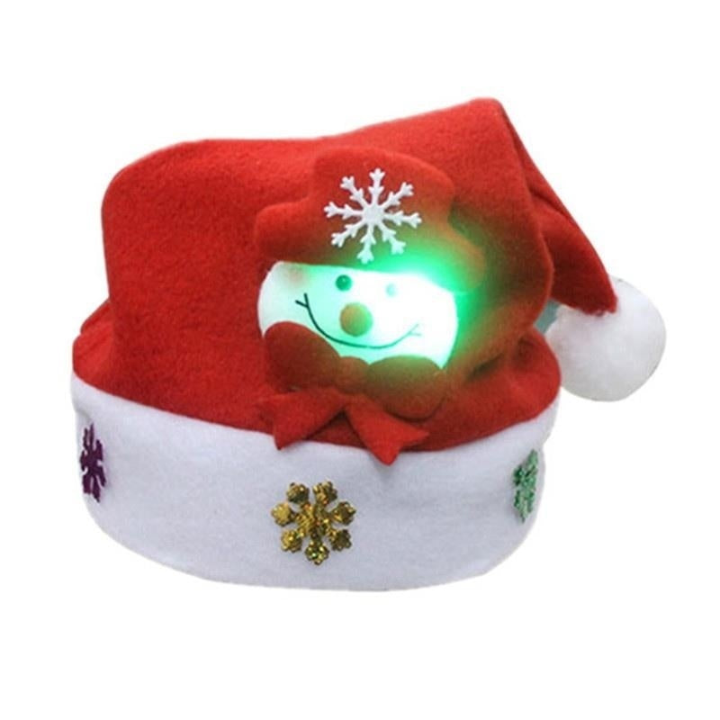 Holiday Christmas LED Hat – Cartoon Non-Woven Glow Headwear