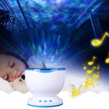 Ocean Wave Galaxy Projector Lamp – LED Night Light for Room Decoration