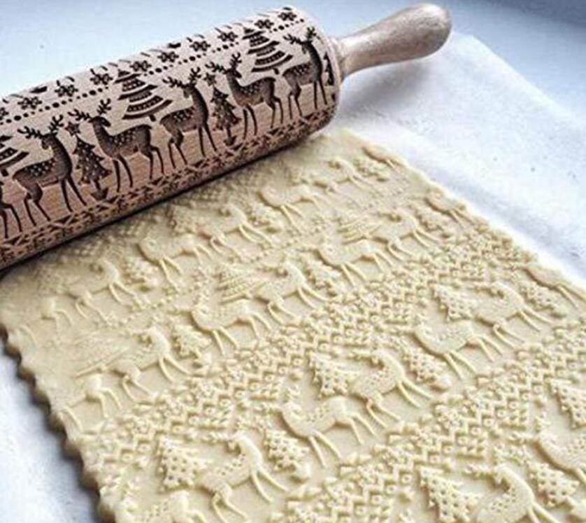 Make Festive Cookies with Christmas Embossed Rolling Pin