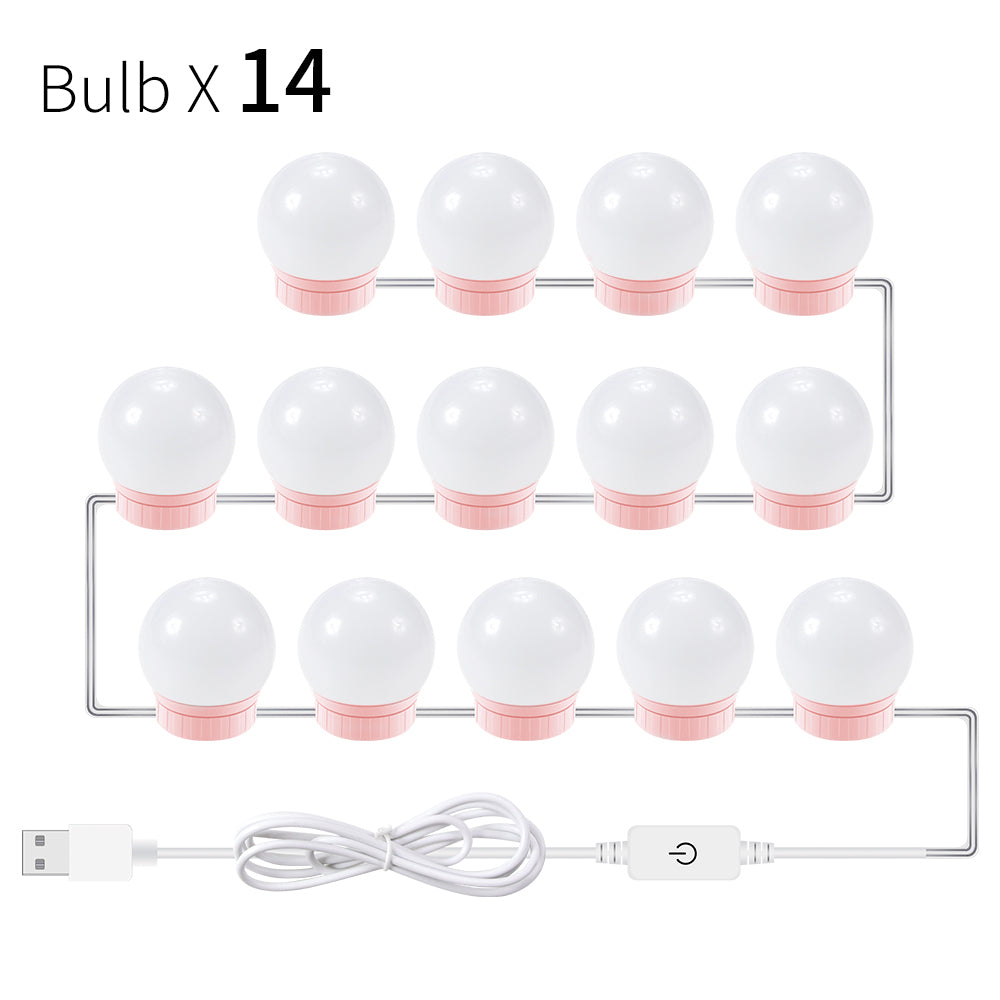 Dimmable USB LED Mirror Light Bulb – Touch Control Makeup Vanity Lamp