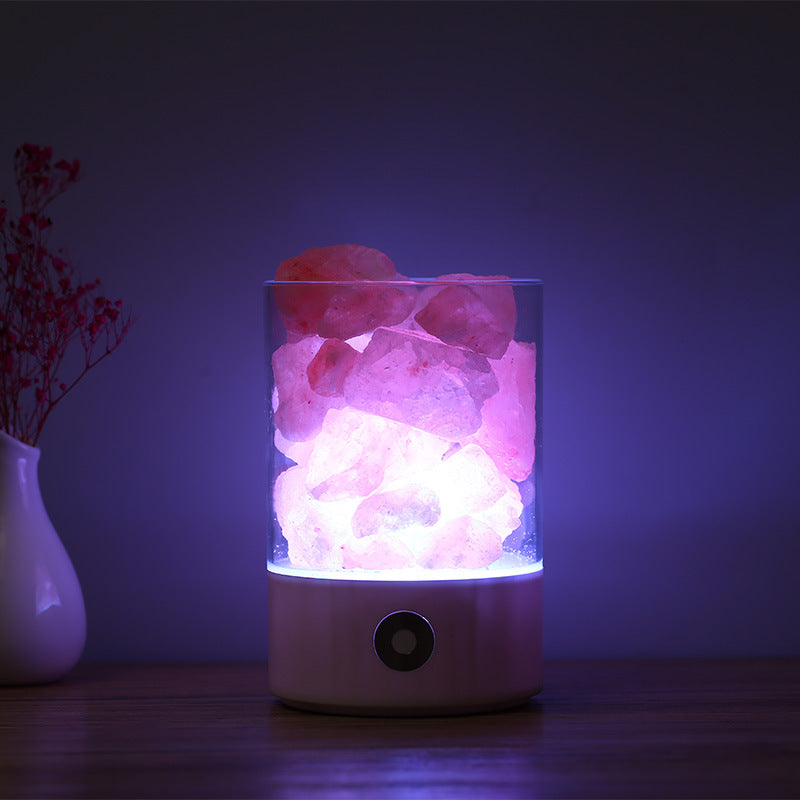 Crystal Himalayan Salt Night Light – USB LED Relaxing Mood Lamp for Bedroom & Cozy Home Ambience