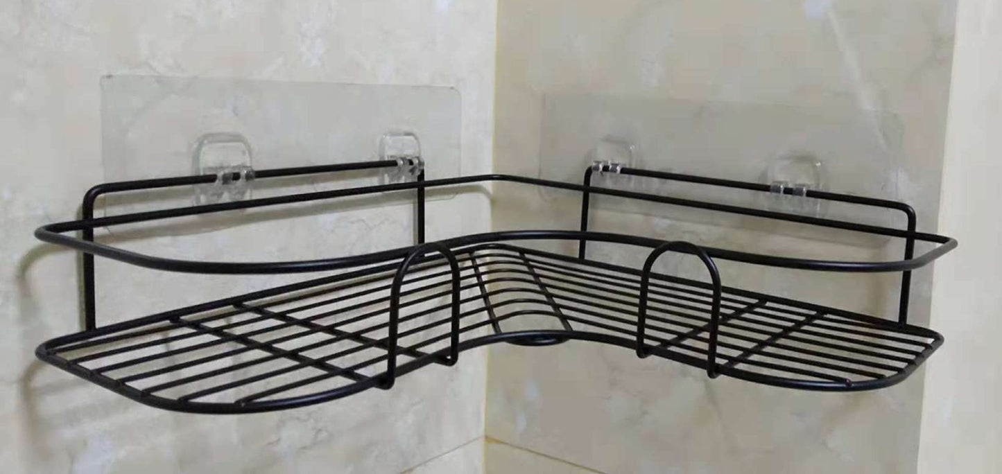 Easy Install Corner Shelf Rack – No-Drill Bathroom & Kitchen Wall Storage Organizer