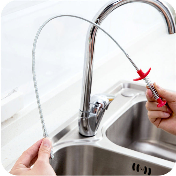 Household 60CM Drain Unclogger – Kitchen Sink Hair Catcher & Sewer Cleaning Rod Tool