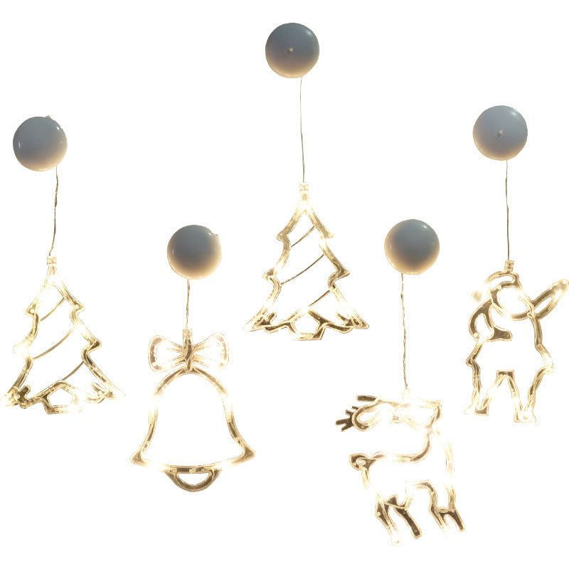 Snowflake & Star LED Curtain String Lights – Christmas Party Background Decor