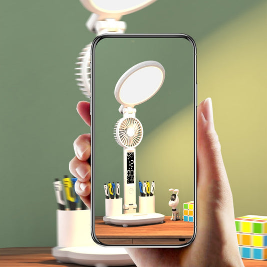 Foldable LED Table Lamp with Clock - USB‑chargeable desk lamp
