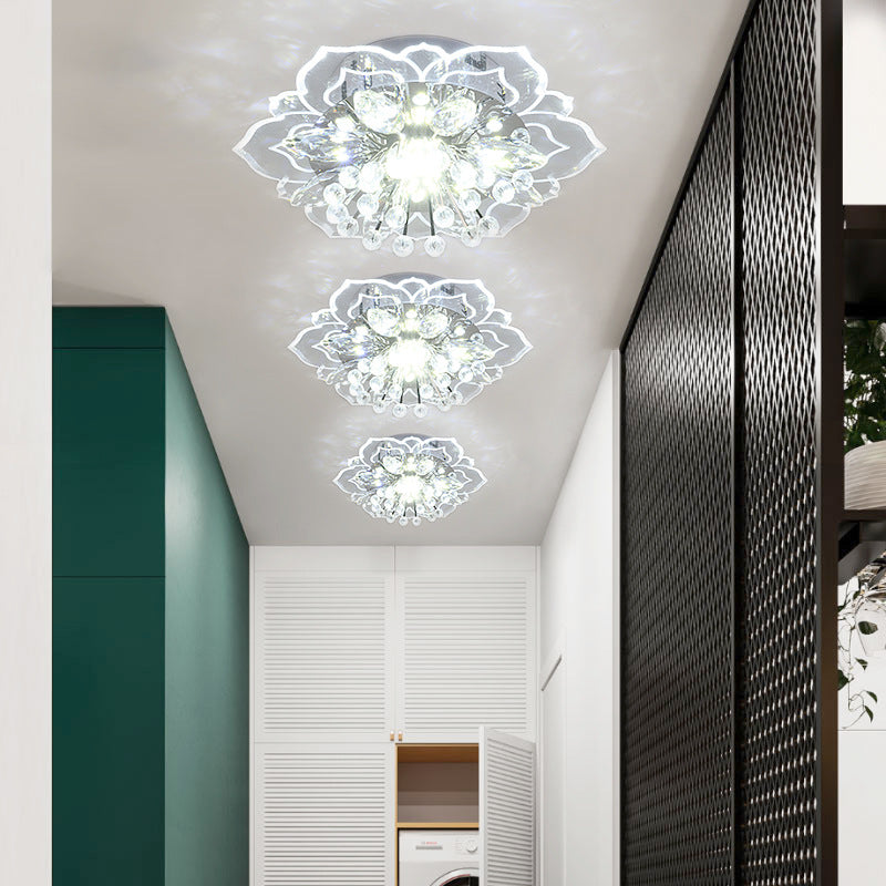 Modern Crystal Ceiling Lamp – Minimalist Corridor & Living Room LED Light Fixture