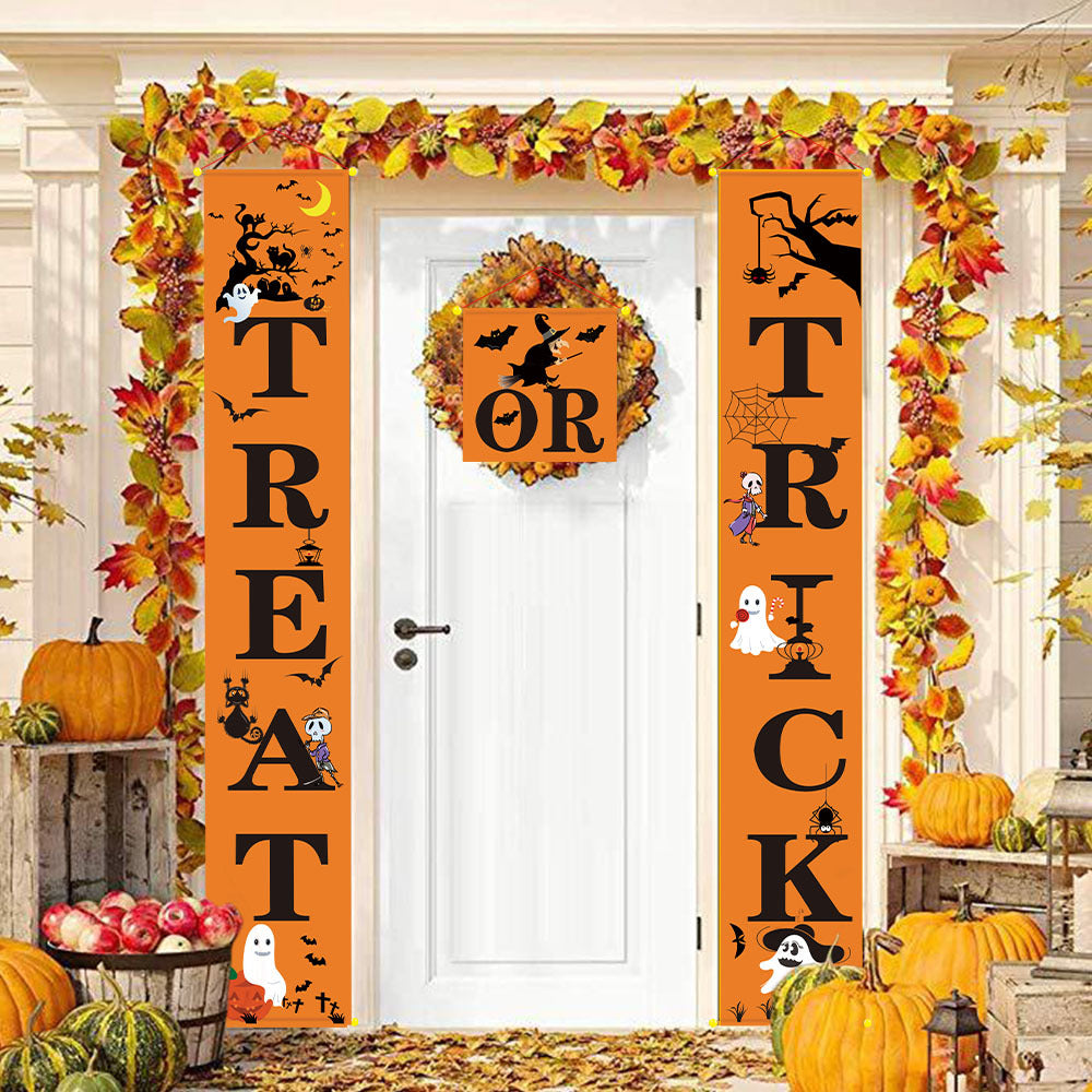 Halloween Outdoor Yard Banner Decoration – Horror Couplets Home Party Decor
